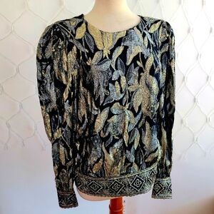 Neiman Marcus Luxury Vintage Top •  Lurex • Tagged Size Small